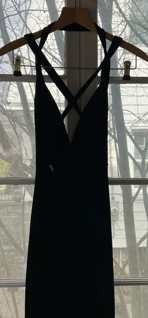 Elegant Black Strappy Dress thumbnail 1