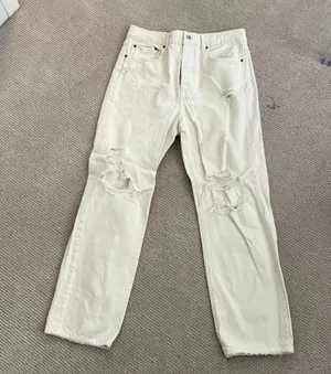 Women’s Z1975 Ripped Mom Fit Jeans White thumbnail 2