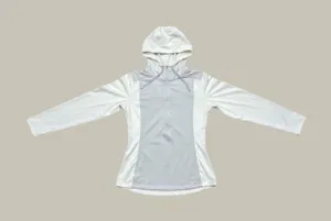 Nike Pro Dri-FIT Womens Quarter Zip Hoodie White Lime Green Swoosh Size M thumbnail 1