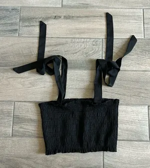 Smocked tank top Black thumbnail 1