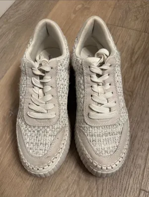 Universal Threads Neutral Woven Lace-Up Sneakers thumbnail 1