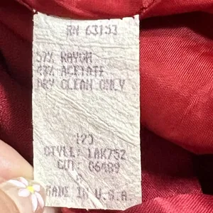 CDC Caren Desiree Vintage Dress Womens 8 Red Crisscross Back Cocktail Made USA thumbnail 7