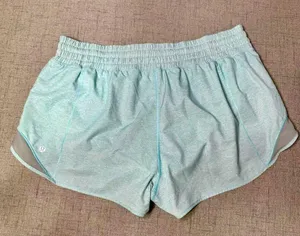 Lululemon Hotty Hot High Rise Athletic Shorts Heathered Icing Blue 12 thumbnail 6