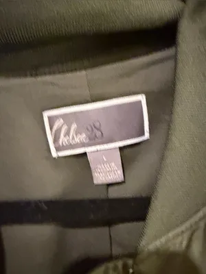 Chelsea28 Olive Military-Style Satin like Bomber Jacket thumbnail 2