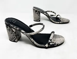 [A New Day] Snake Print Snakeskin Faux Leather Strappy Chunky Block Heels Sz 10 thumbnail 1
