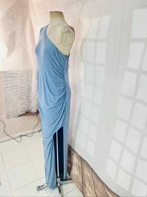 Club L NWT Powder Blue Paloma Maternity One Sleeve Asymmetric Maxi Dress Size 10 thumbnail 5