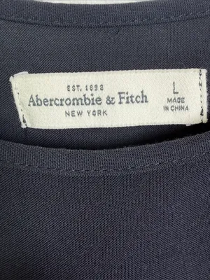 Abercrombie & Fitch Women’s L Black Eyelet Cold Shoulder Blouse Y2K Boho Cottage thumbnail 5