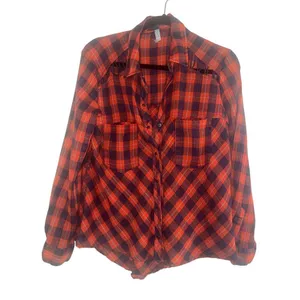 ✨Free People Gauze Plaid Flannel Sz XS T-Shirt✨ thumbnail 7