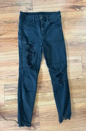 Outfitters Black Ripped Jeans thumbnail 2
