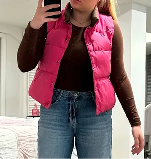 American Eagle Vintage reversible, vest, brown, and pink thumbnail 1