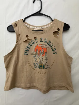 Recycle Threads Desert Dreams Country Music Festival Crop Tank L. NWOT(A724) thumbnail 3
