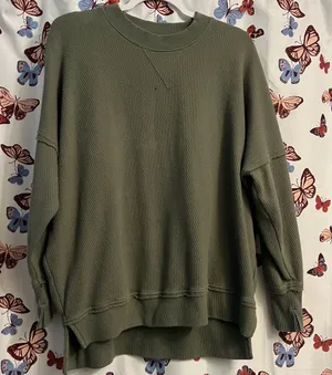 Aerie Green oversized Crew Neck Sweater thumbnail 1