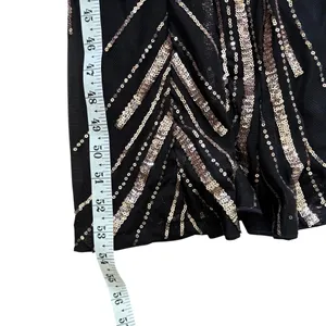Faeriesty Sequin Mermaid Gown‎ Sz S Black Gold Strapless Evening Formal Prom thumbnail 9