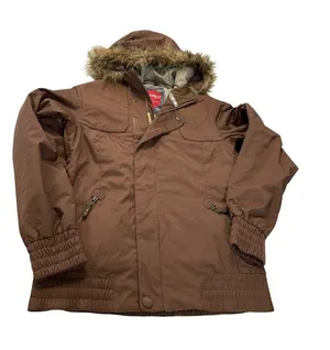 Sims Snowboarding wms brown fur hoodie winter athletic coat sz M SKU 10-744 thumbnail 1
