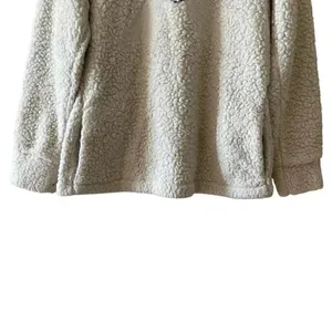 Weatherproof Vintage Fleece Faux Fur off White Blue Boho Soft ¼ Zip Jacket SZ M thumbnail 4