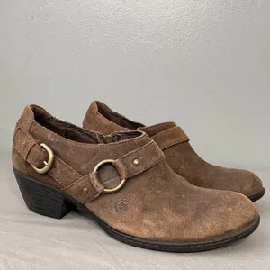Born Booties Size 9.5 Distressed Brown Harness Western Cowgirl Boho Grunge Heels thumbnail 3