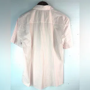 ASOS M Preppy Pastel Pink and White Striped Button Down Shirt thumbnail 2