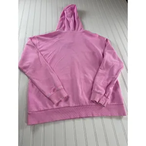 Kut from the Kloth Aliena Hoodie Neon Pink Distressed Cotton Pullover Large thumbnail 8