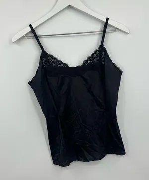 Vintage Y2K Black Camisole Size Medium Whimsical Fairycore Goth thumbnail 3