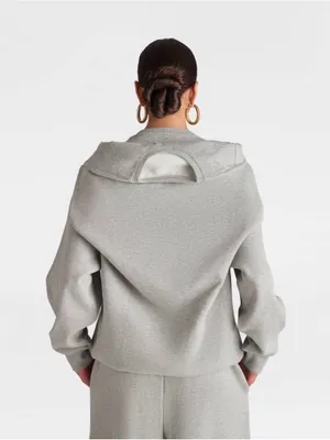 Women's Gray Crewneck Sweatshirt with Waist Tie thumbnail 2