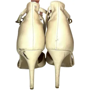 Wild Diva Lounge Pointed Toe Strappy Beige Nude Sandal Women’s Size 8 Heel thumbnail 6