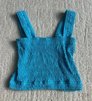 American Threads Blue Crop Top thumbnail 1