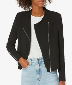 BLANK NYC Mesh Crop Motor City Moto Jacket in Black Size Small‎ thumbnail 1