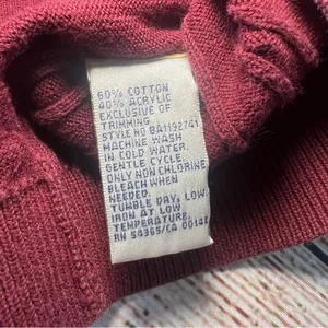 Vintage 90s Academia Sweater‎ Top Womens Small Red Knit Preppy Fall Collared Y2k thumbnail 6