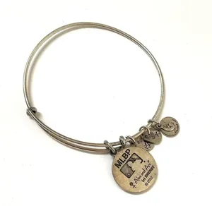 Alex and Ani + Energy New York Yankees Baseball Silver Bracelet thumbnail 2