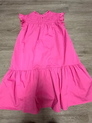Strut & Bolt Hot Pink Southern Prep Smocked Ruffle Tiered Mini Dress Size Medium thumbnail 6