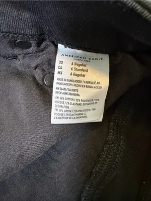 American Eagle High Rise Flare Jeans 6 Regular Black Stretch Button Fly thumbnail 6
