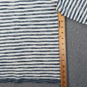 Liverpool Los Angeles Women's Small Striped Knit Top Crew Neck Blue Textured thumbnail 6