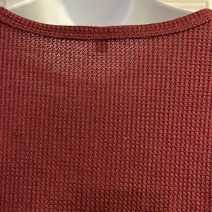 Unbranded Brick Red Pullover Long Sleeve Thermal Crew Neck Shirt- Small thumbnail 4