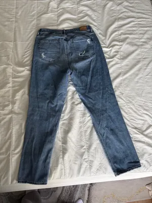 American Eagle Outfitters Women's Distressed Mom Jeans in Blue thumbnail 4