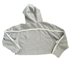 Alo Yoga Effortless Gray Cropped Hoodie heathered grey size small thumbnail 8