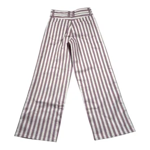 J Crew Everyday Wide Leg Ankle Jeans Womens 24 Purple Striped High Rise New thumbnail 3