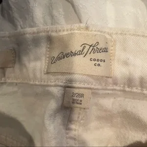 Universal Threads Vintage Straight White Pink & Blue Jeans Womens 2 Polka Dot thumbnail 6