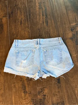 Forever 21 Light Wash Distressed Denim Shorts thumbnail 2