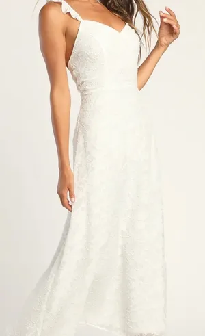 Lulus White Sleeveless Scoop Neck Wedding Gown thumbnail 1