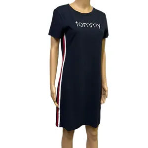 Tommy Hilfiger Embroidered Logo Blue Casual Short Sleeve Shirt Mini Dress Small thumbnail 3