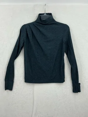 lululemon athletica Heathered Teal Long Sleeve Mock Neck Top 831 thumbnail 2