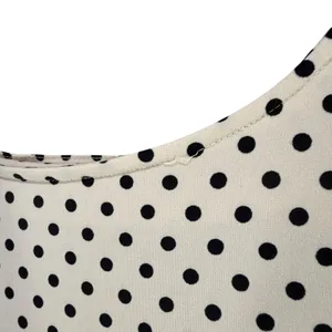 Grayson Polka Dot Tunic Top Womens S Cream‎ Black 3/4 Sleeve Stretch Minimalist thumbnail 4