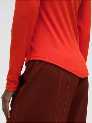 NWT Lululemon Hold Tight Long-Sleeve ribbed Shirt size 10 in cherry ember thumbnail 4