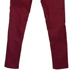 ZARA High Rise Stretch Gingham Flat Front Skinny Pants Button ZipUp L Red Black thumbnail 7