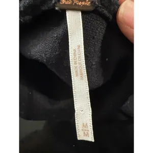 Free People Black Textured Open Back Strappy Balloon Sleeve Top M thumbnail 5
