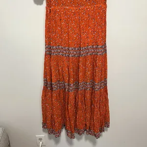 Free People‎ Rare Feeling Maxi Dress in Orange Pop Combo Size Small thumbnail 12