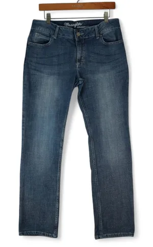 Wrangler Jeans Womens 11/32 Blue Denim Mid RIse‎ Straight Leg Western Stretch thumbnail 1