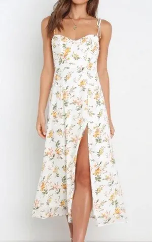 Petal + Pup Floral Lucas Tie Strap Midi Dress Sz 4 thumbnail 1