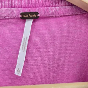 Free People Sweatshirt Womens XS Like A Lady Pink Smocked Puff Sleeve EUC thumbnail 2