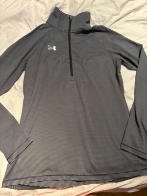 Under armour heatgear loose micro stripe 1/4 quarter long sleeve shirt thumbnail 1